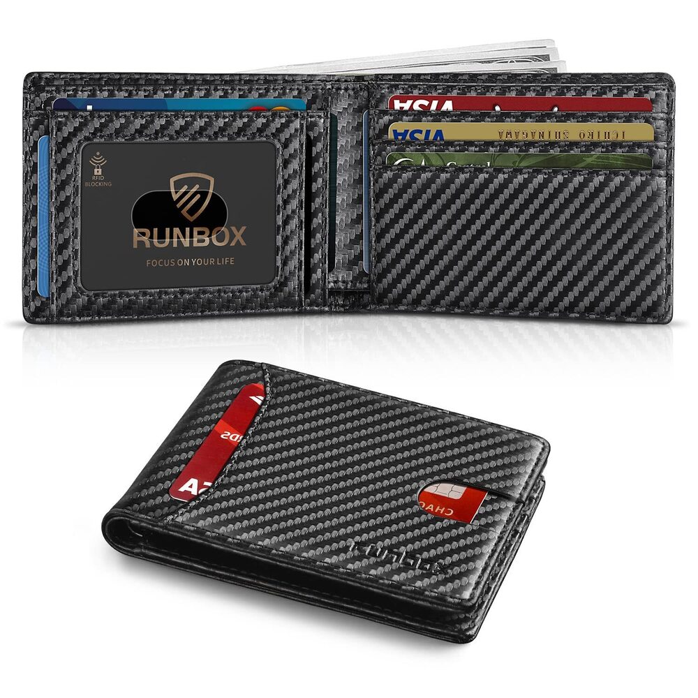 Wallet for Men Slim 11 Credit Card Holder Slots Leather RFID Blocking